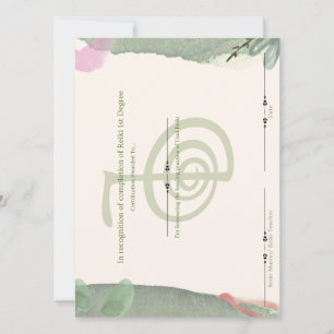 Reiki First Degree Certificate Invitation