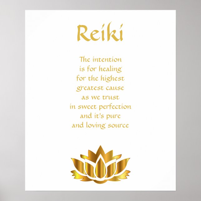 Reiki Gold Lotus flower Poster (Front)
