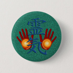 Reiki Hands 6 Cm Round Badge
