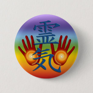 Reiki Hands 6 Cm Round Badge