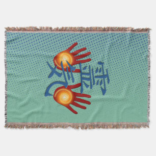 REIKI Hands Energy + your background Throw Blanket