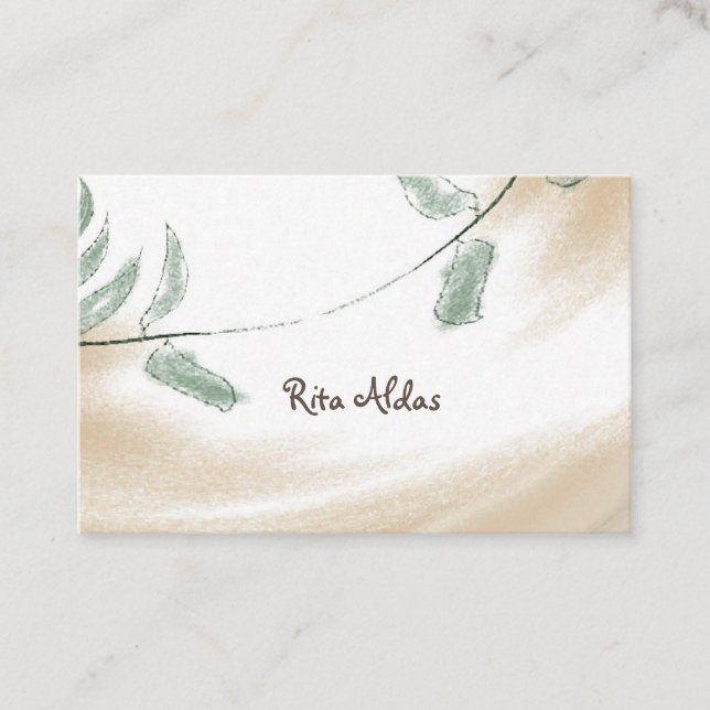 Reiki Healer Sage Natural Business Cards (Front)