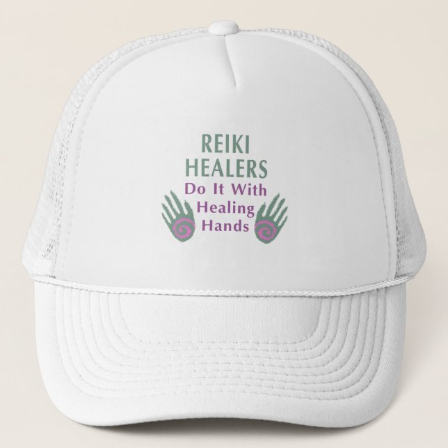 Reiki Healers Do It with Healing Hands Trucker Hat (Front)