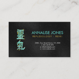 Reiki Healing Choku Rei in Marble and Gold Business Card