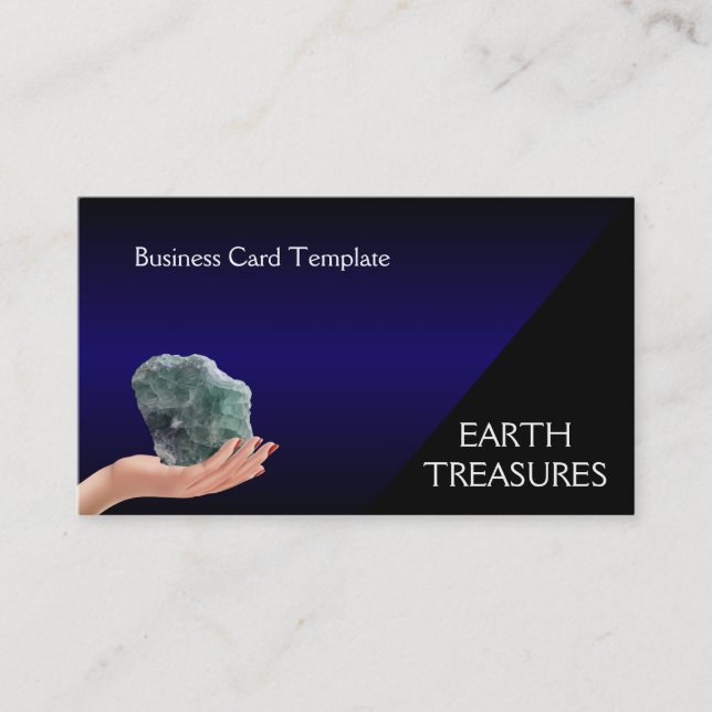 Reiki Healing Crystals - Green and Purple Fluorite Business Card (Front)