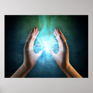 Reiki healing hands energi at work distant healing poster