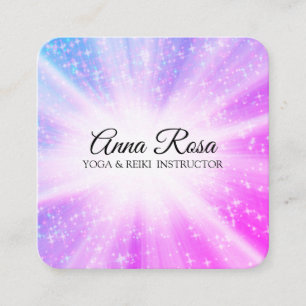 *~* Reiki Healing Massage Energy Rays Square Business Card