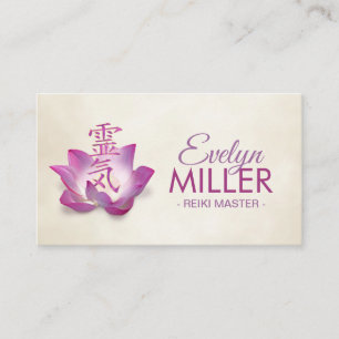 Reiki Healing symbol in lotus Business Card