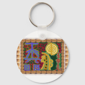 Reiki Healing Symbols by Navin Joshi Artist Canada Key Ring