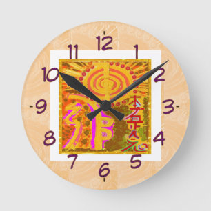 REIKI Healing Symbols Round Clock