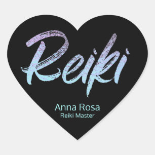 *~* Reiki Iridescent Heart Blue, Pink, Turquoise Sticker