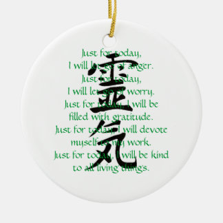 Reiki Kanji and Precepts with Usui Ceramic Tree Decoration