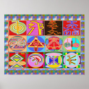 REIKI Karuna Healing Master's Symbols Poster