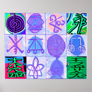 REIKI Karuna Healing Master's Symbols Poster