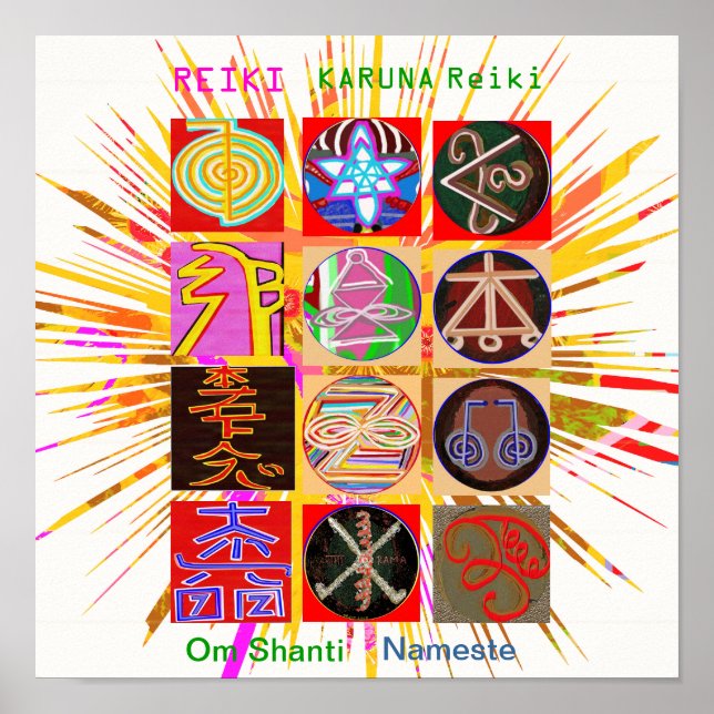 REIKI KARUNA Healing Symbols Poster (Front)