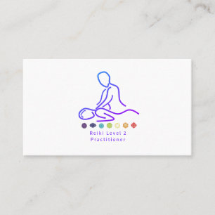 Reiki Level 2 Practitioner Outline White Business Card