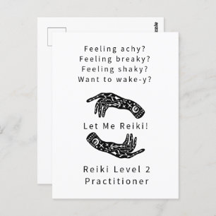 Reiki Level 2 Practitioner Riddle And Hands White Postcard