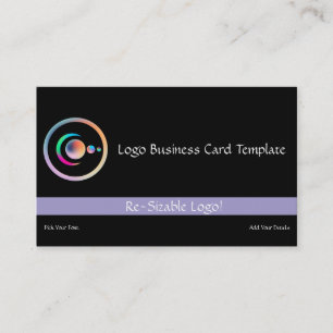Reiki Logo Crescent Moon & Planets Rainbow Business Card