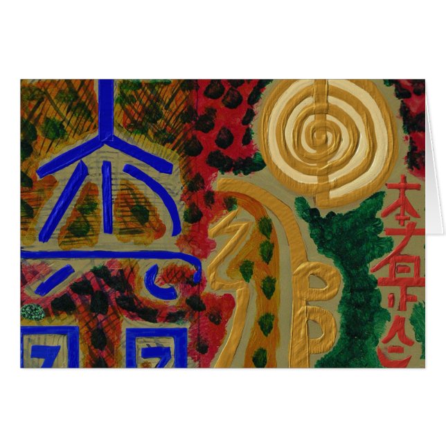 REIKI Main Healing Symbols - Prayer text inside (Front Horizontal)