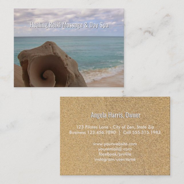 Reiki Massage Alternative Medicine Holistic Beach Business Card (Front/Back)