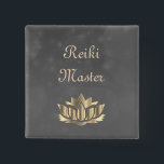 Reiki Master 15 Cm Square Badge<br><div class="desc">Stylish Reiki Master Button.</div>