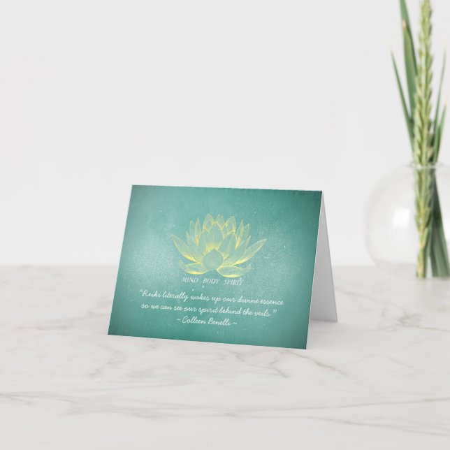 Reiki Master and Yoga Mediation Instructor Quotes Card (Front)