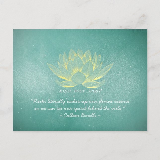 Reiki Master and Yoga Mediation Instructor Quotes Postcard (Front)