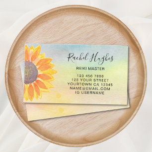 Reiki Master Colourful Sunflower Business Card