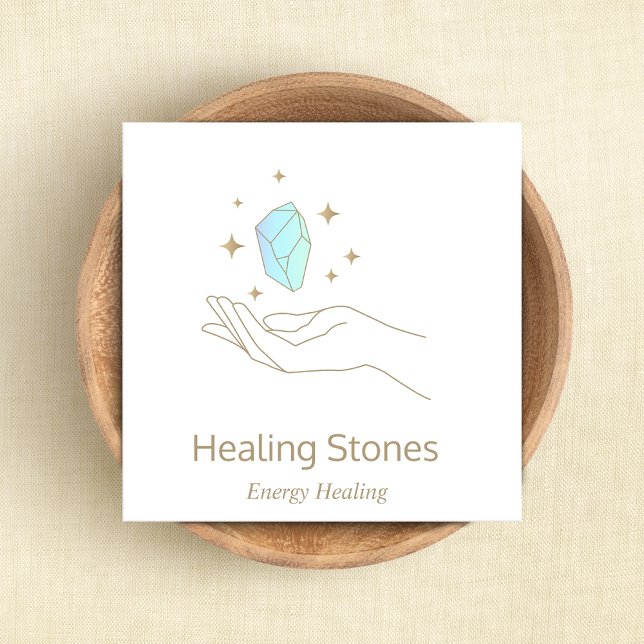 Reiki Master Crystal Healer Square Business Card (Creator Uploaded)