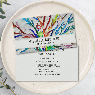 Reiki Master Energy Healer Colourful Business Card