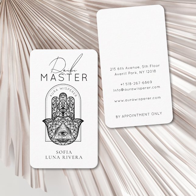Reiki Master Hamsa Hand Evil Eye Yoga Therapist Business Card (Reiki Master Hamsa Hand Evil Eye Yoga Therapist Business Card)