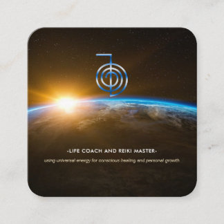 Reiki Master Life Coach -Universe Square Business Card