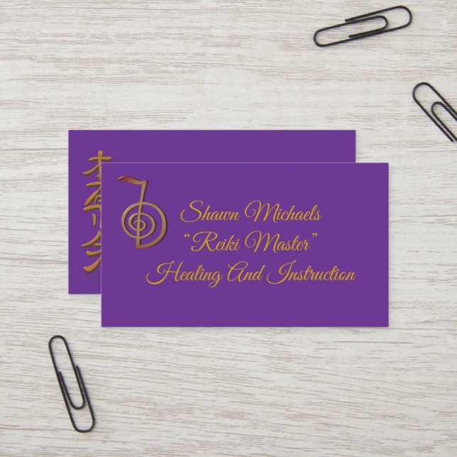 Reiki Master Logo Business Card (Front/Back In Situ)