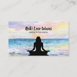 *~* Reiki Master Ocean Sunrise Meditation Massage Business Card