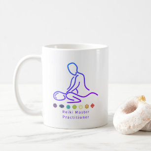Reiki Master Practitioner Outline White  Coffee Mug