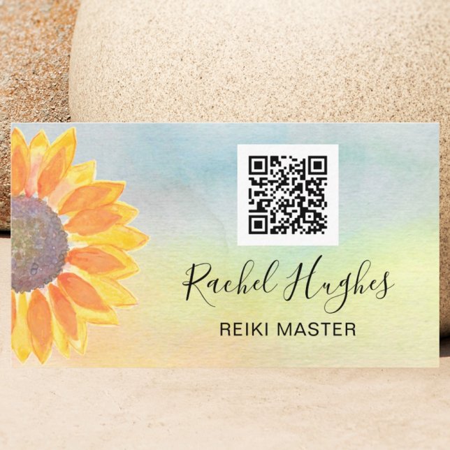 Reiki Master QR Code Colourful Business Card (Creator Uploaded)