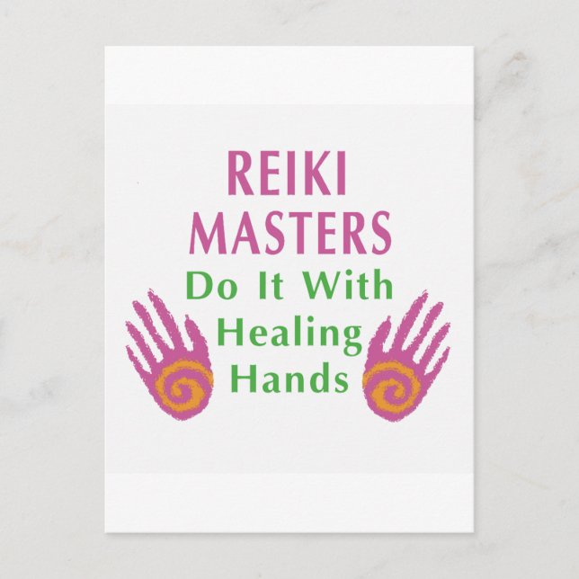 Reiki Masters Do It with Healing Hands Postcard (Front)