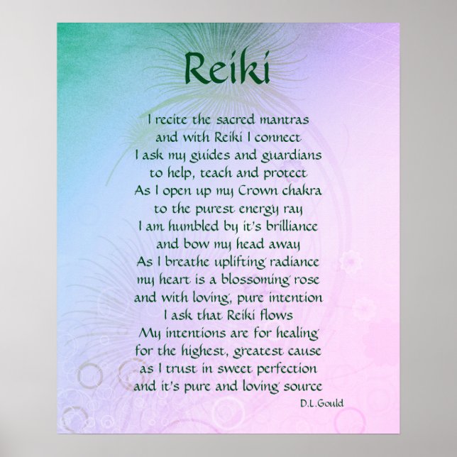 'Reiki' poem art poster (Front)