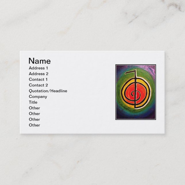 Reiki Power Cho-Ku-Rei Business Cards (Front)