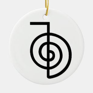 Reiki Power Symbol Ceramic Tree Decoration