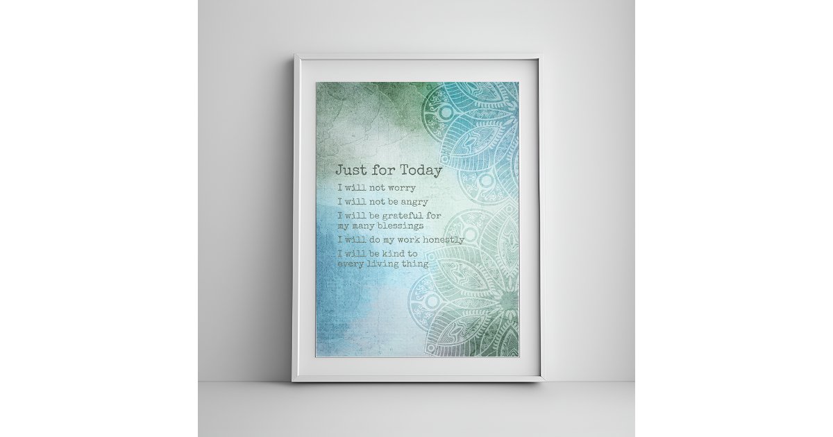 Reiki Prayer - 5 Daily Principles Poster | Zazzle