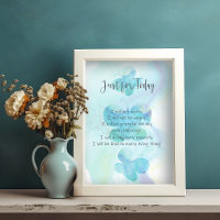 Reiki Prayer Printed Poster | Just for Today 