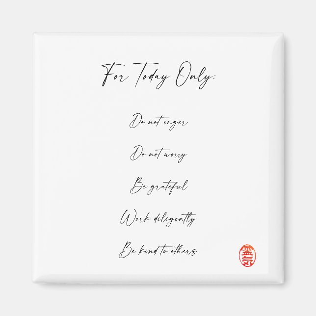 Reiki Precepts, Principles Magnet (Front)