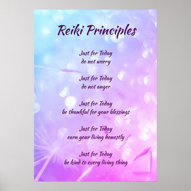 Reiki Principles Poster (Front)