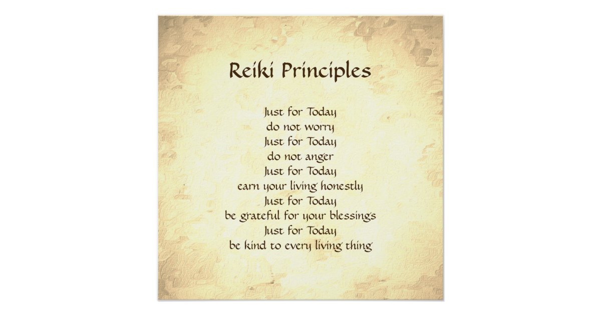 Reiki Principles Poster | Zazzle.co.uk