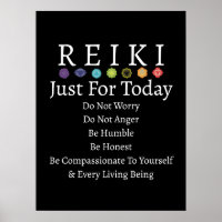 Reiki Principles Precepts Black