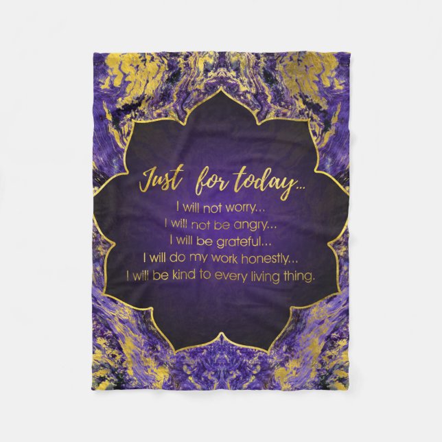 Reiki Principles - Reiki Precepts Fleece Blanket (Front)