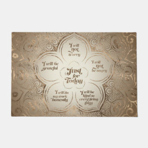Reiki Principles - Reiki Precepts Golden Sheer Doormat