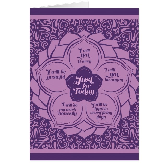 Reiki Principles - Reiki Precepts in Lotus (Front)