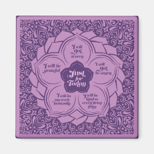 Reiki Principles - Reiki Precepts in Lotus Magnet